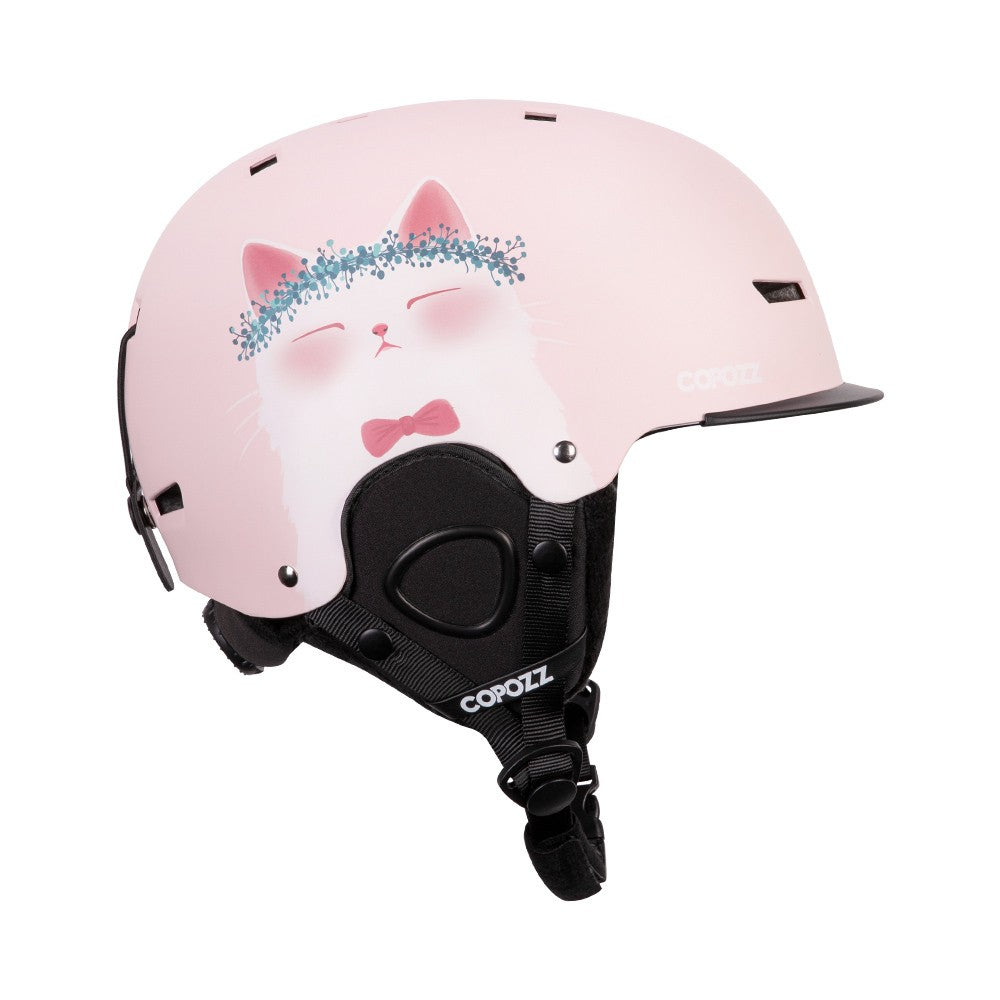 COPOZZ Novo Capacete de Esqui Unissex com Certificado, Meio-Coberto, Anti-impacto, Para Adultos e Crianças, Segurança na Neve, Capacete de Snowboard