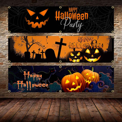60X240cm Halloween Banner Flag Polyester Printed Garage or Outdoor Decoration Tapestry