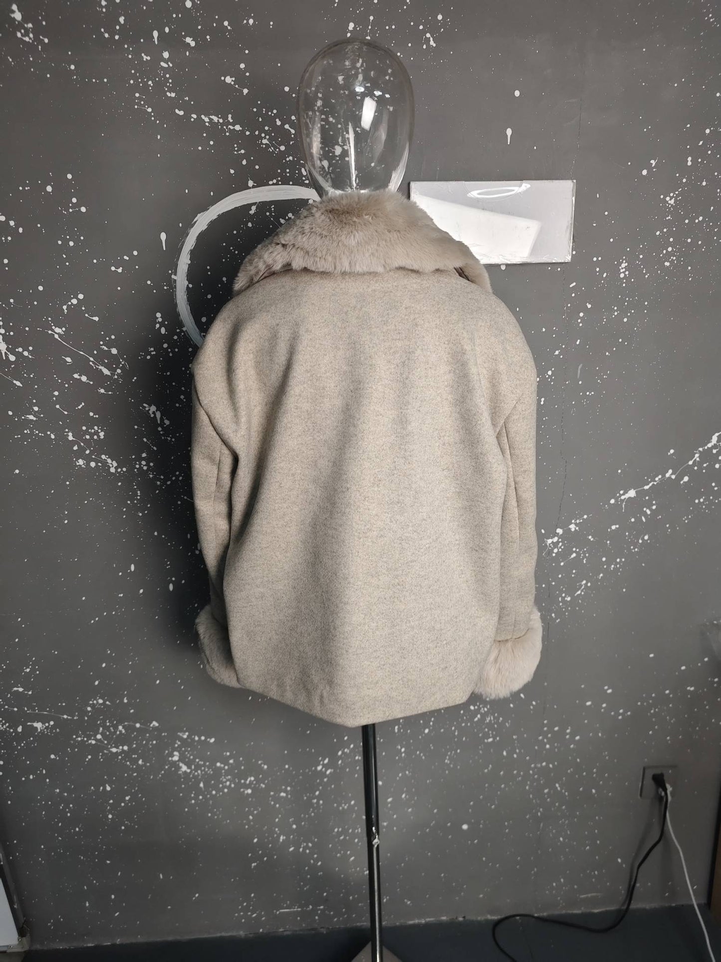 UCXQ Fashion Loose Warm Coat Women's Turn Down Collar Long Sleeve Covered Button Cardigan Coats 2025 Autumn Winter New 23Z4030