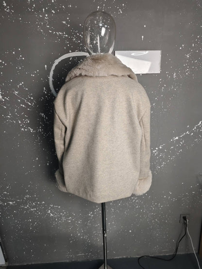 UCXQ Fashion Loose Warm Coat Women's Turn Down Collar Long Sleeve Covered Button Cardigan Coats 2025 Autumn Winter New 23Z4030