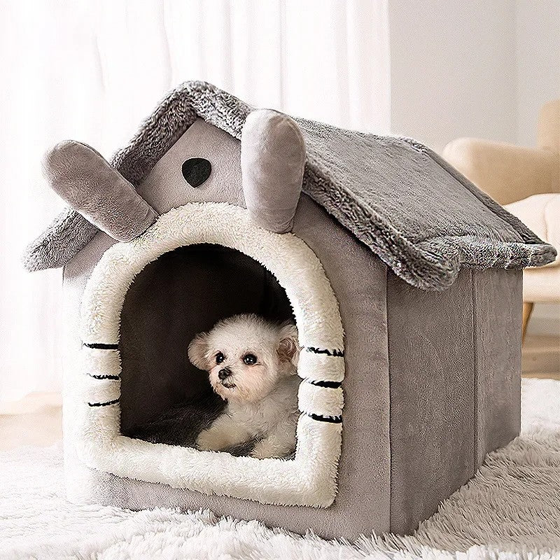 Casas de inverno dobráveis para cães e gatos de pequeno e médio porte, colchões, produtos para animais de estimação, cestos para filhotes, casas de inverno