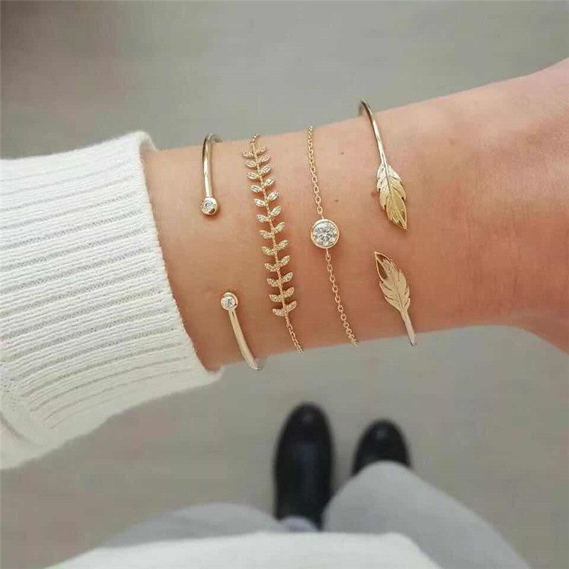 Conjunto de Pulseiras Femininas Corrente Cubana, Cor Dourada, Boho Retrô, Torção Grossa, Joias da Moda de Qualidade, 11 Peças, 2024