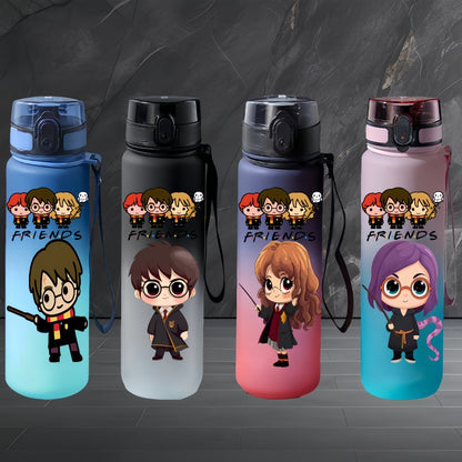 Garrafa de Água Portátil Harry Potter de Grande Capacidade com Personagens de Anime para Uso Externo, com Corda, à Prova de Vazamentos, Presente para Meninos e Meninas