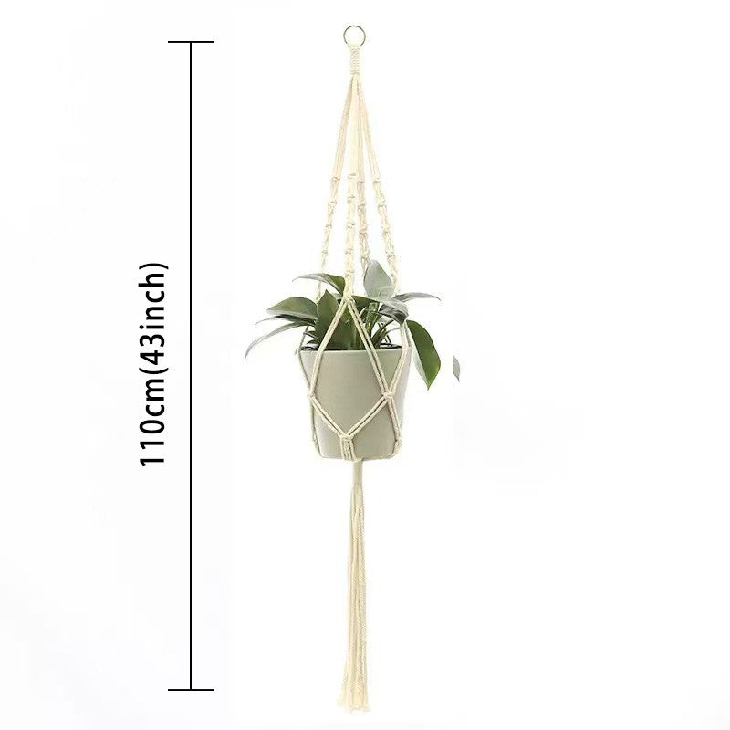 Hanging Plant Handmade Macrame Plant Hanger Flower Pot Planter Hanger Wall Decor Courtyard Garden Hanging Planter Hanging Basket