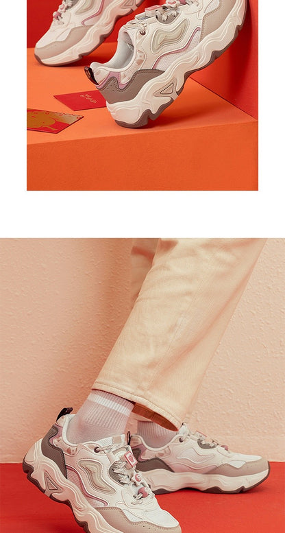 Xtep Star Trails 2.0 Women's Low Top Casual Shoes 2025 Spring Breathable Non-slip Thick Sole Leisure Sports Shoes 975118320005