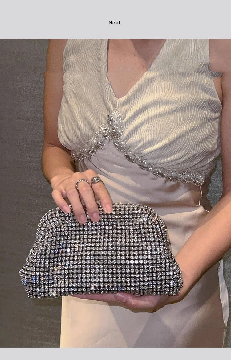 Luxury Glitter Cloud Bag Women's Handbag Crystal Shiny Rhinestones Diamond Evening Bag Wedding Party Clutch Purse Shoulder Bags