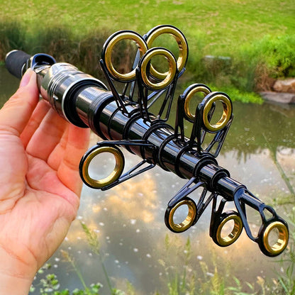 Portable Mini Sea Rod 33cm Closed Length Carbon Fiber Spinning Rod Travel Fishing Pole Rock Rod