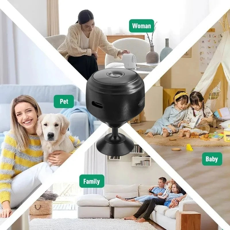 Mini Câmera WiFi A9 Câmera de Segurança para Monitoramento Doméstico Inteligente de Bebês e Animais de Estimação com Gravador de Vídeo Sem Fio