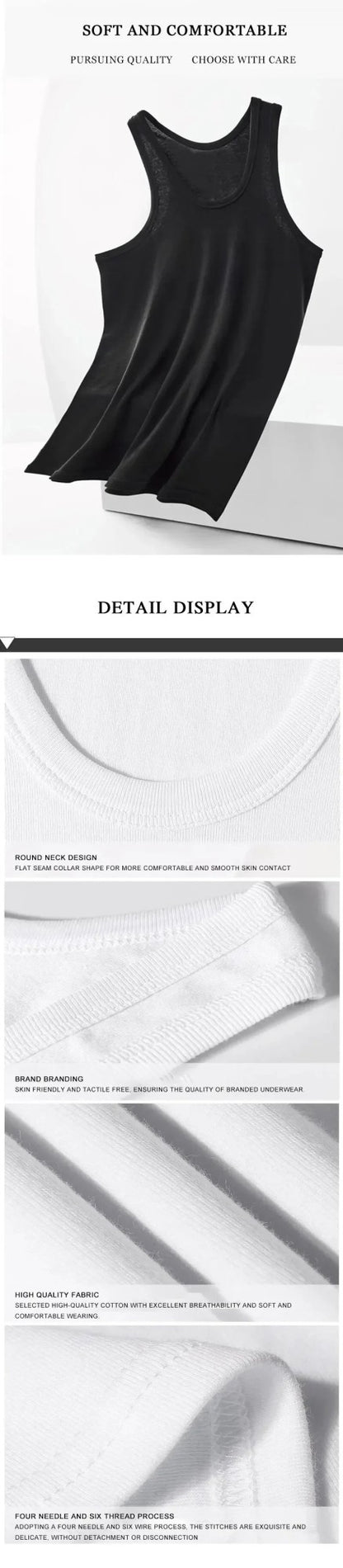 2025 New Men's summer lightweight cotton tight vest, casual family pajamas, outdoor tight top, breathable quick-drying vest