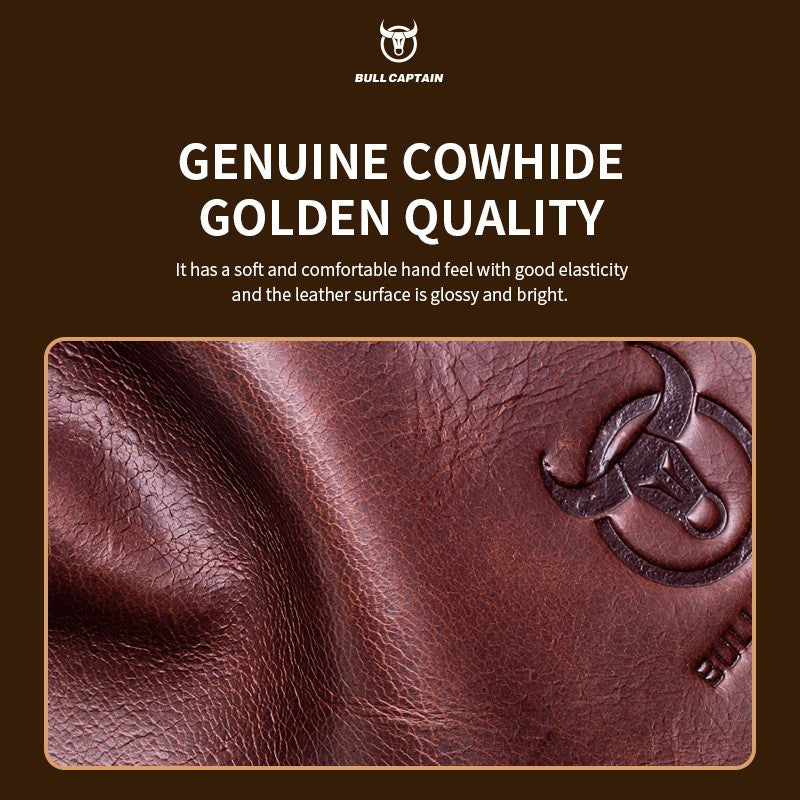 BULLCAPTAIN New Genuine Leather Men Crossbody Bag Male Briefcase Messenger Bag Casual Business Briefcase Style Men Shoulder Bag