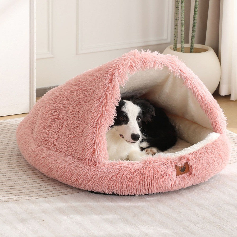 Cama Quente de Inverno para Gatos e Cães em Formato Fechado, Ninho para Gatos, Cama para Cães