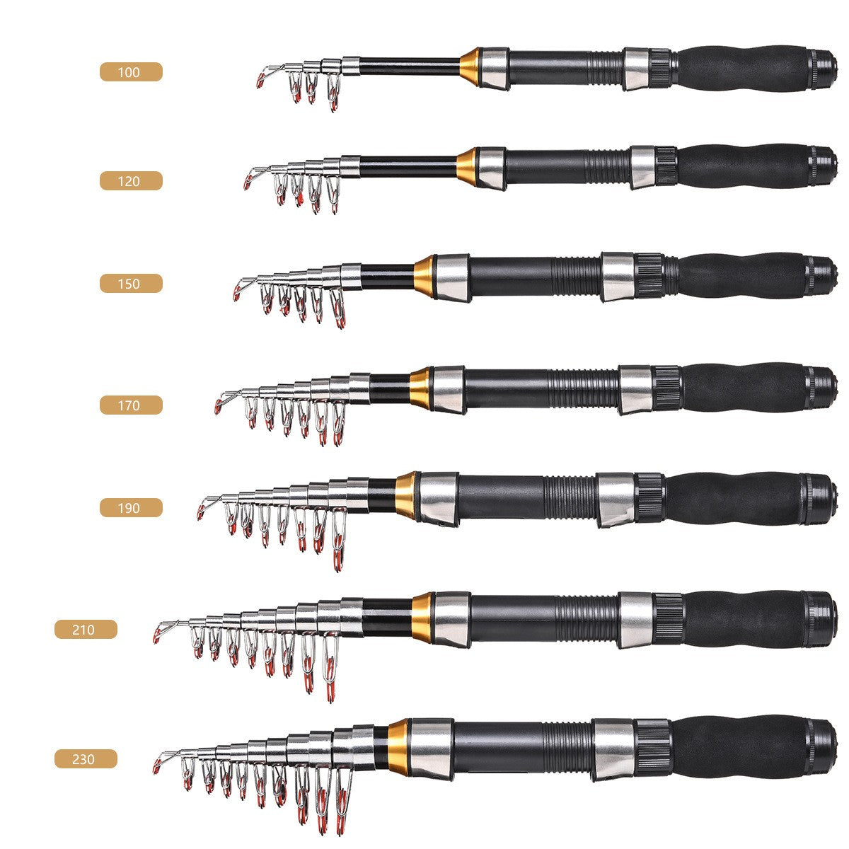 1~2.3m Telescopic Mini Fishing Rods Super Hard Carbon Steel Rivers Lakes Fishing Rod Portable Sea Pole Fishing Good Accessories