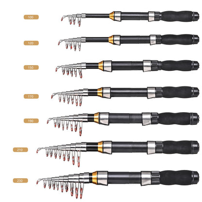 1~2.3m Telescopic Mini Fishing Rods Super Hard Carbon Steel Rivers Lakes Fishing Rod Portable Sea Pole Fishing Good Accessories