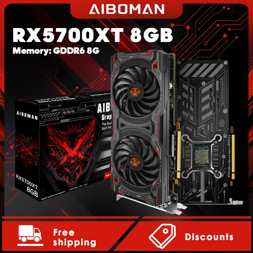 AIBOMAN RX5700XT 8G GDDR6 RED DEMON Placa de vídeo oficial de alto desempenho para jogos