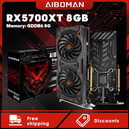 AIBOMAN RX5700XT 8G GDDR6 RED DEMON Placa de vídeo oficial de alto desempenho para jogos