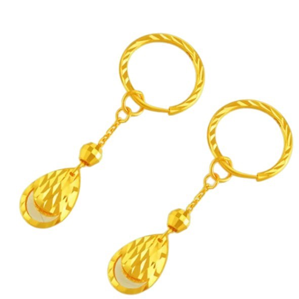 Tassel Fortune Bead Earrings Women's 24K Gold AU999 - Exquisite gold fortune beads, swaying tassels, ideal for charming dates