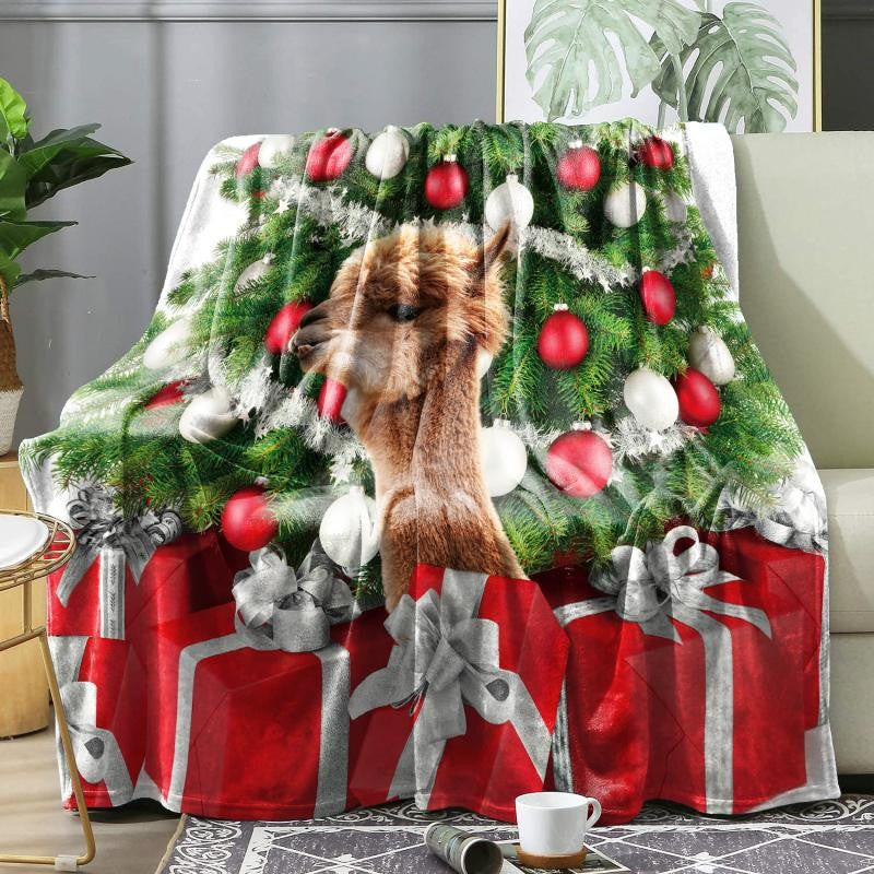 Manta de Natal Xadrez de Inverno Colcha Cobertor Quente Macio de Flanela para Sofá, Decoração de Casa, Presentes de Fim de Ano