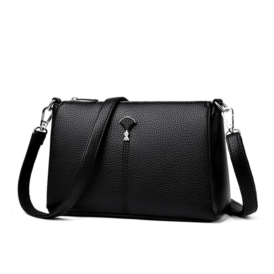 Top Quality Pu Leather Female Crossbody Three Layers Pockrts Bag Elegant Shoulder Bags for Women Casual Purses and Handbags Sac