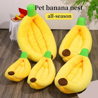 Cama para Cães em Formato de Banana, Ninho Aconchegante, Cama para Pets Durável, Destacável e Lavável, Santuário Quente de Pelúcia para Cães e Gatos Pequenos/Médios/Grandes