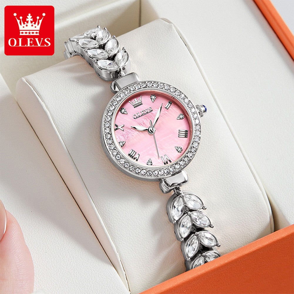 OLEVS 9971 Women Watch Luxury Brand Quartz Watch Fashion Unique Design Diamond Mermaid Bracelet Dress Watch Women Elegant Watch