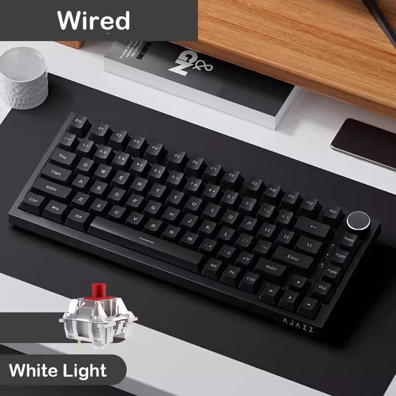 Teclado Mecânico AJAZZ AK820 Pro Layout Compacto 70%/Iluminação RGB/Switches Hot-swappable, com Fio, Sem Fio e Bluetooth