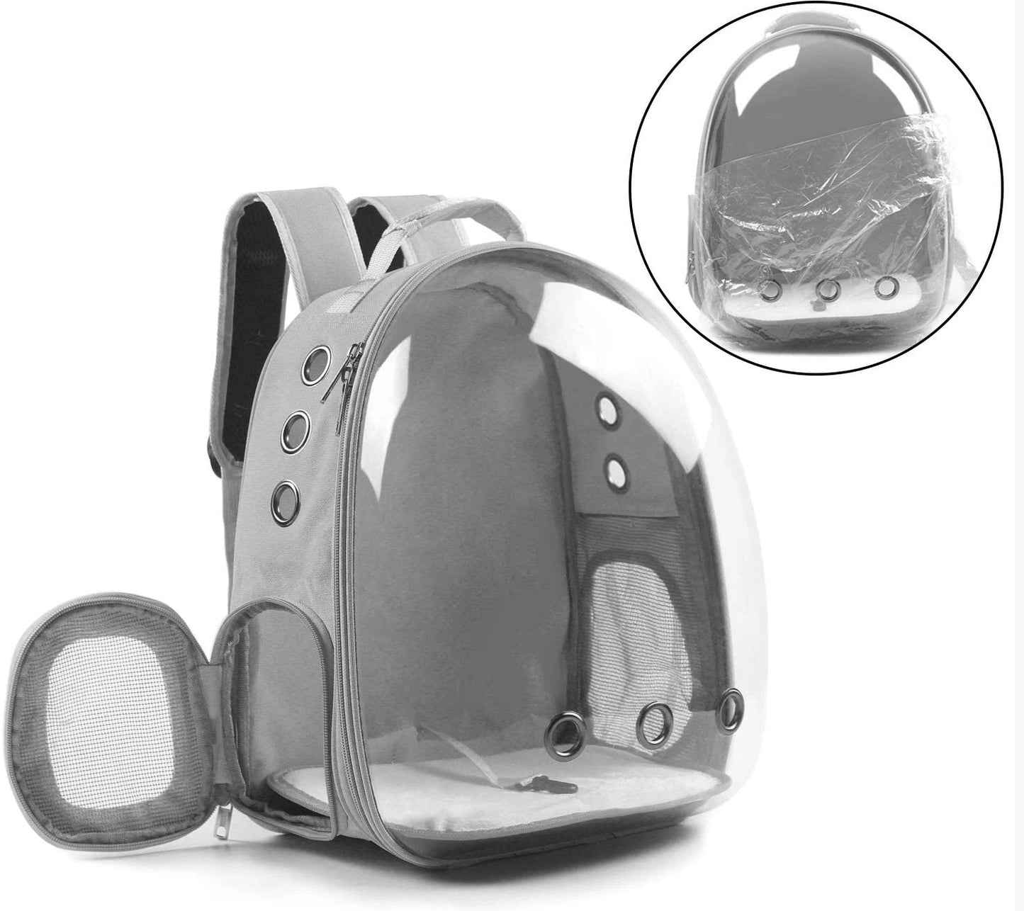 Mochila Transparente Cápsula Espacial para Transporte de Gatos e Pequenos Animais de Estimação, Filhotes, Gatinhos, Pássaros, Respirável para Viagem