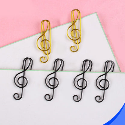 Metal Creative Music Note Shaped Creative File Clamp Paper Clips Bookmark Holder Paper Decorative Clip for Office School Home