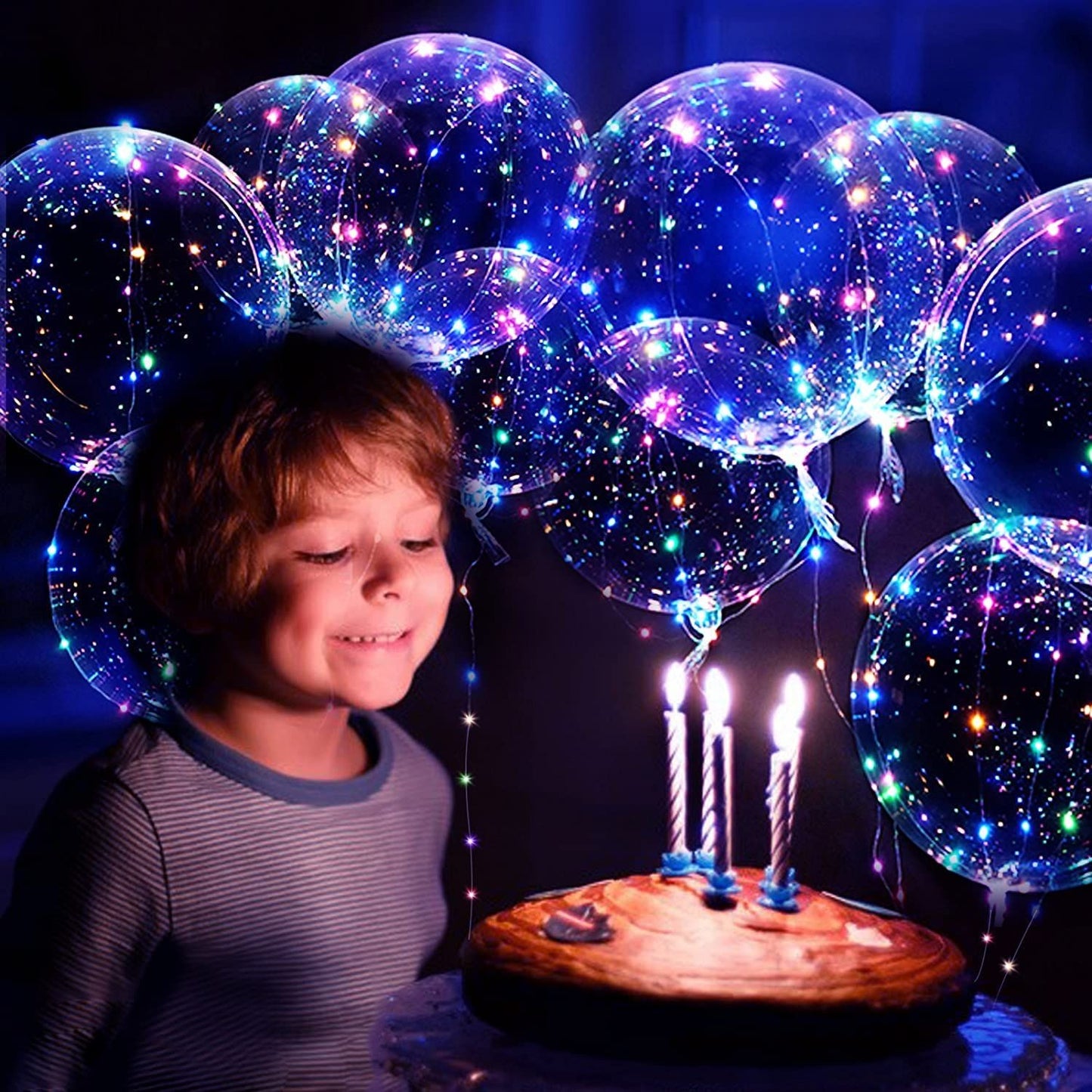 10pcs LED Bobo Balloon (without battery) for wedding proposal decoration, birthday party, outdoor courtyard lighting decoration