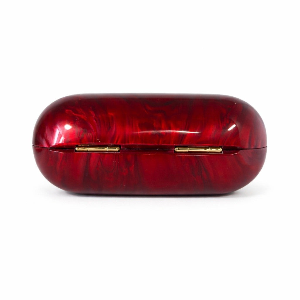 Women's Oval Shell Goose Egg Acrylic Clutch Bag Ladies Shoulder Crossbody Handbag with Chain Magnetic Buckle Closure Mini Purses