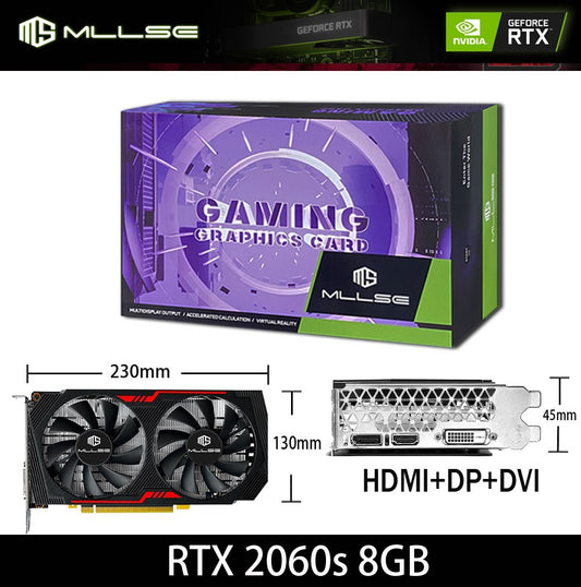 MLLSE RTX 2060 Super 8GB Placa De Video Gaming Graphics Card GDDR6 256Bit 8Pin PCI Express 3.0x16  rtx 2060 super 8gb game PC
