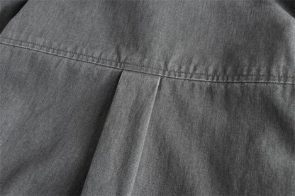 Autumn New Japanese Retro Woven Twill Cargo Shirt Men's Amekaji 100% Cotton Washed Long Sleeve Double Pocket Casual Thin Coat