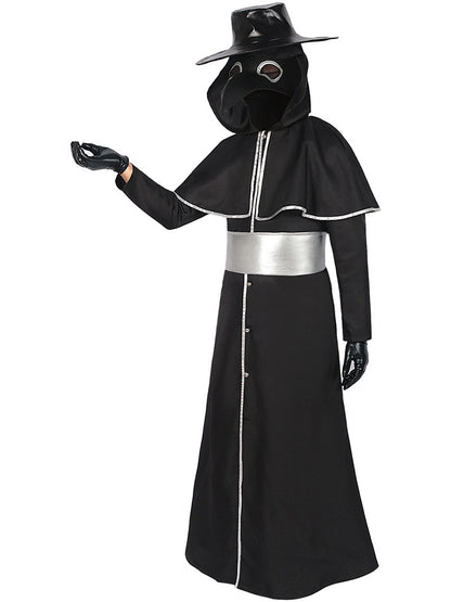 Medieval Robe Plague Doctor Cosplay Costume Bird Crow Long Mouth Mask Suit Monk Steampunk Priest Wizard Halloween Party Cloak