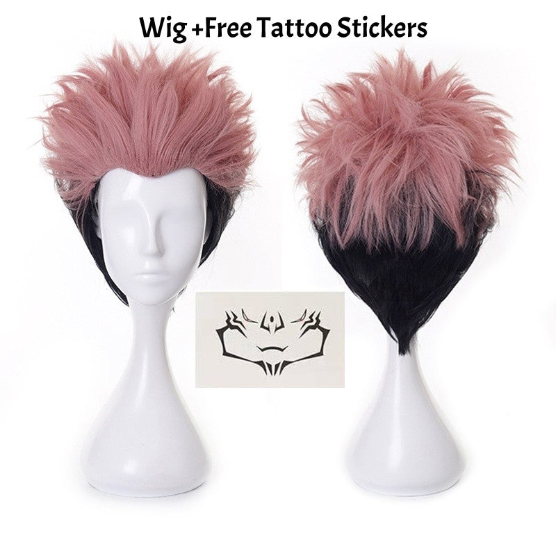 Ryomen Sukuna Cosplay Costume Jujutsu Kaisen Anime Kimono Outfit Full Set Tattoo Stickers Halloween Party Roleplay Costume