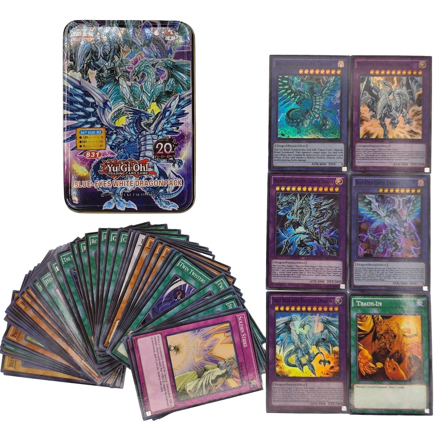 Yu Gi Oh Cards PACK DE DEUS EGÍPCIO Deck de Cartas Inglês TCG Holográfico Dourado Dragão Branco Jogo de Duelo Coleção de Cartas com Caixa de Lata