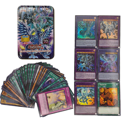 Yu Gi Oh Cards PACK DE DEUS EGÍPCIO Deck de Cartas Inglês TCG Holográfico Dourado Dragão Branco Jogo de Duelo Coleção de Cartas com Caixa de Lata