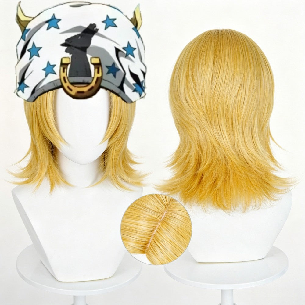 Anime JoJo Jonathan Johnny Joestar Cosplay Costume Wig Hat Accessory Suits Carnival Halloween Comic Party Role Play Clothing