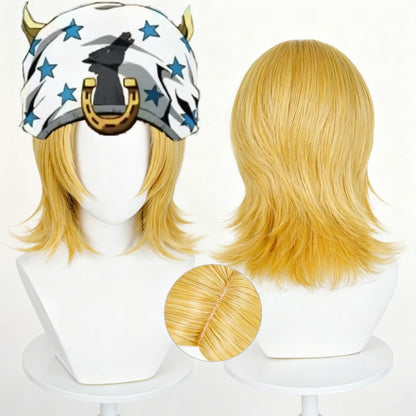 Anime JoJo Jonathan Johnny Joestar Cosplay Costume Wig Hat Accessory Suits Carnival Halloween Comic Party Role Play Clothing