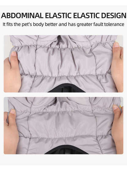 Casaco Quente para Cães Grandes Jaqueta Refletiva de Inverno para Cães Puffer com Arnês Embutido Colete Impermeável para Animais de Estimação Macacão de Neve