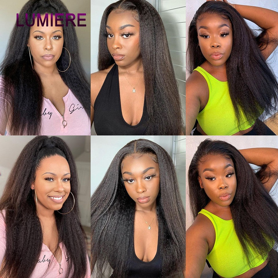 Pacotes de Cabelo Humano Liso Kinky Yaki 100% Cabelo Humano Virgem Puro Brasileiro Extensões de Cabelo em Promoção/Liquidação