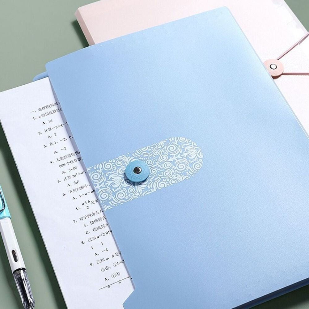 8 Grids Organ File Folder Document Organizer Large Capacity Paper Documents Folder Office School Supplies A4 Expanding File Bag