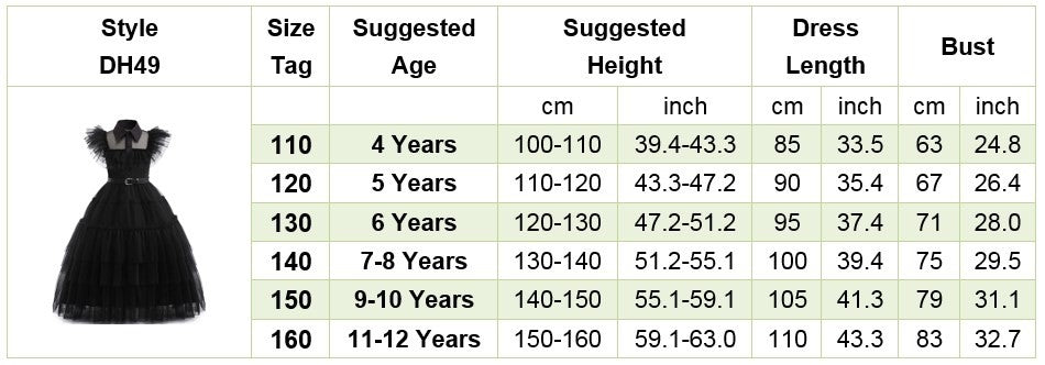 Girls Princess Dress Child Birthday Party Layered Disguise Kids Cosplay Halloween Fantasy Dark Gothic Dancing Costume 4-12Years