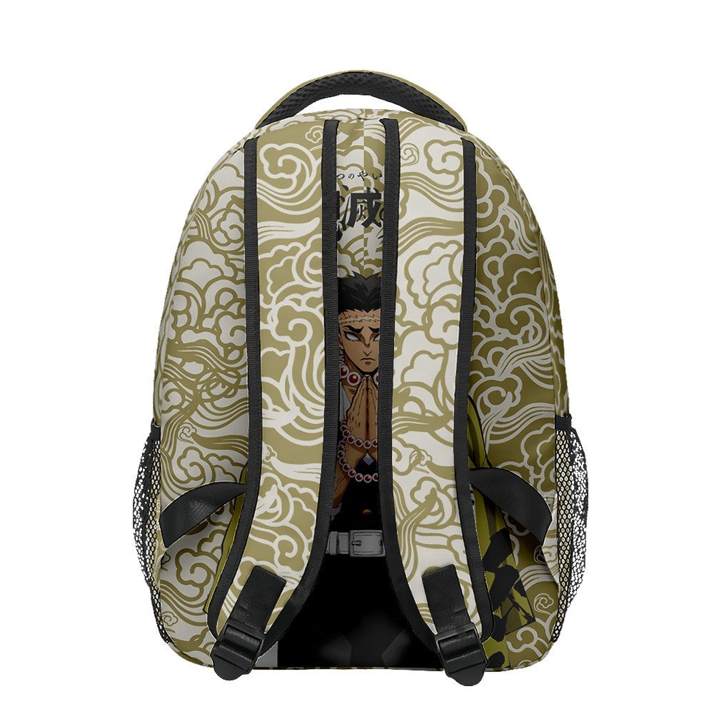 Anime Demon Slayer Tanjiro Nezuko 3D Printed Backpack for College Students Large School Bag 15 Inch Laptop Bag Middle School