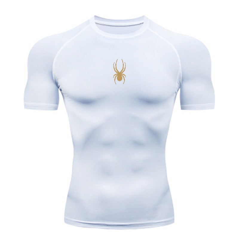 Men Sport T-Shirt Spider Quick Dry Bodybuilding Running Shirt Compression Tops Gym T Shirt Men Fitness Tight Tees Rashgard
