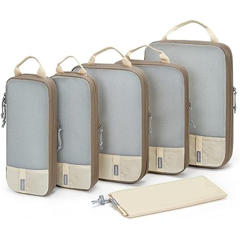 BAGSMART 6 Set Compression Packing Cubes for Travel Lightweight Luggage Organizer Bags Durable Space Saver Bags Travel Essential