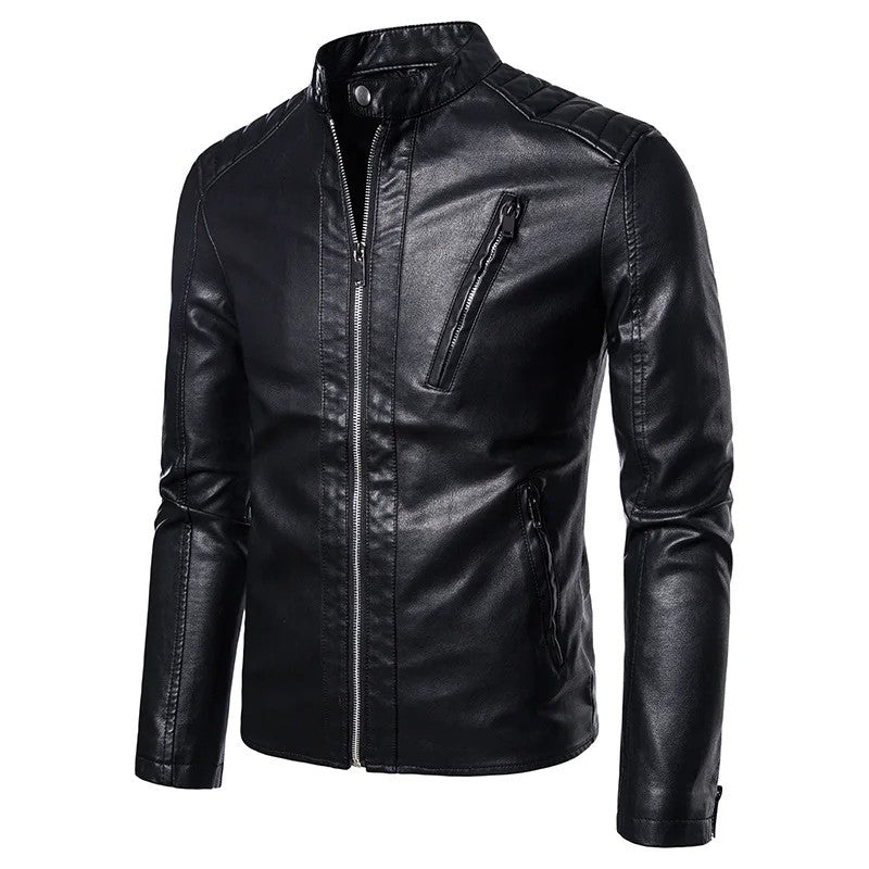 Men 2024 Faux Leather Jacket Motorcycle Autumn Men's Jackets White Jaqueta De Couro Masculina Outwear Male PU Leather Coats 5XL
