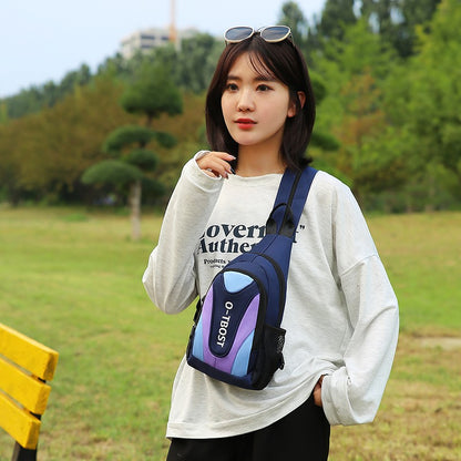 New outdoor leisure multifunctional single shoulder crossbody bag with large capacity Oxford cloth men's chest bag