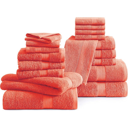 100% Cotton Quick Dry Large Bath Towel Set, Pet Friendly, Suitable for All Skin Types, 18 Pcs - 6 Hand Towels for Bat