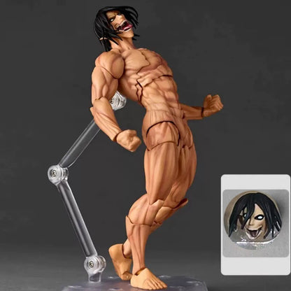 KAIYODO Attack on Titan Figura Revoltech AMAZING YAMAGUCHI Titã Blindado Eren Jaeger Anime Bonecos de Ação Modelo KO Brinquedos Presente