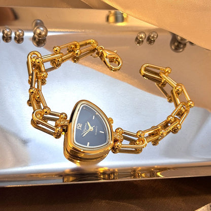 Ladies' Fashionable Trendy U-Shaped Quartz Watch with New Polygonal Alloy Case Must-Have Accessory for Trendy Outfits