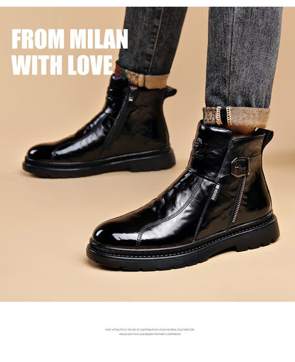 British-style Men's Casual Retro Chelsea Boots for Men Autumn Winter Cow Leather Shoes Male Fashion New Designer Ankle Boots Man